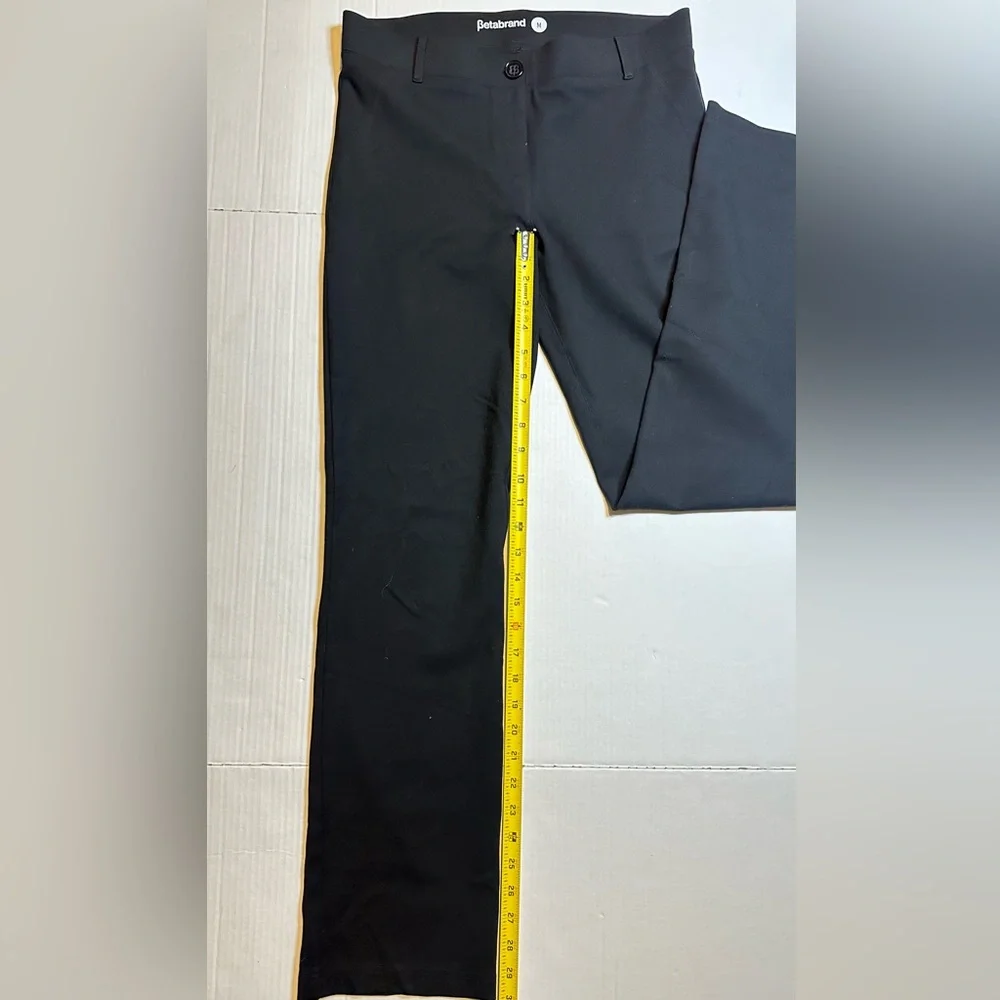 Betabrand Women's W1550-BK Classic Yoga‎ Dress Pant Size M Black Pull On - Picture 7 of 9